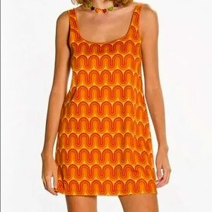 Orange Retro Zara Rainbow Dress - Small